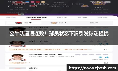 公牛队遭遇连败！球员状态下滑引发球迷担忧