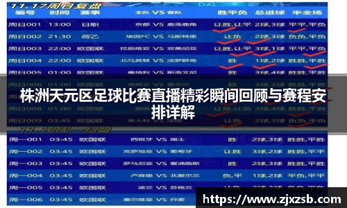 株洲天元区足球比赛直播精彩瞬间回顾与赛程安排详解